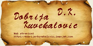 Dobrija Kuvekalović vizit kartica